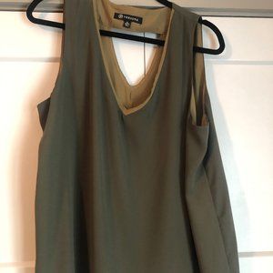 Army green Versona sleeveless blouse